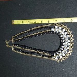 Black and Crystal Statement Necklace